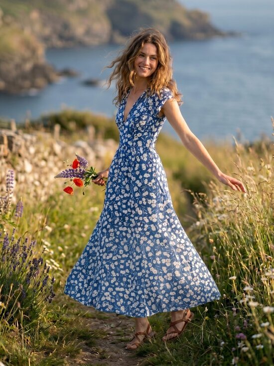 Reformation Dresses & Skirts - NWD Reformation Alisa Midi Dress in Blue Floral - Size 0